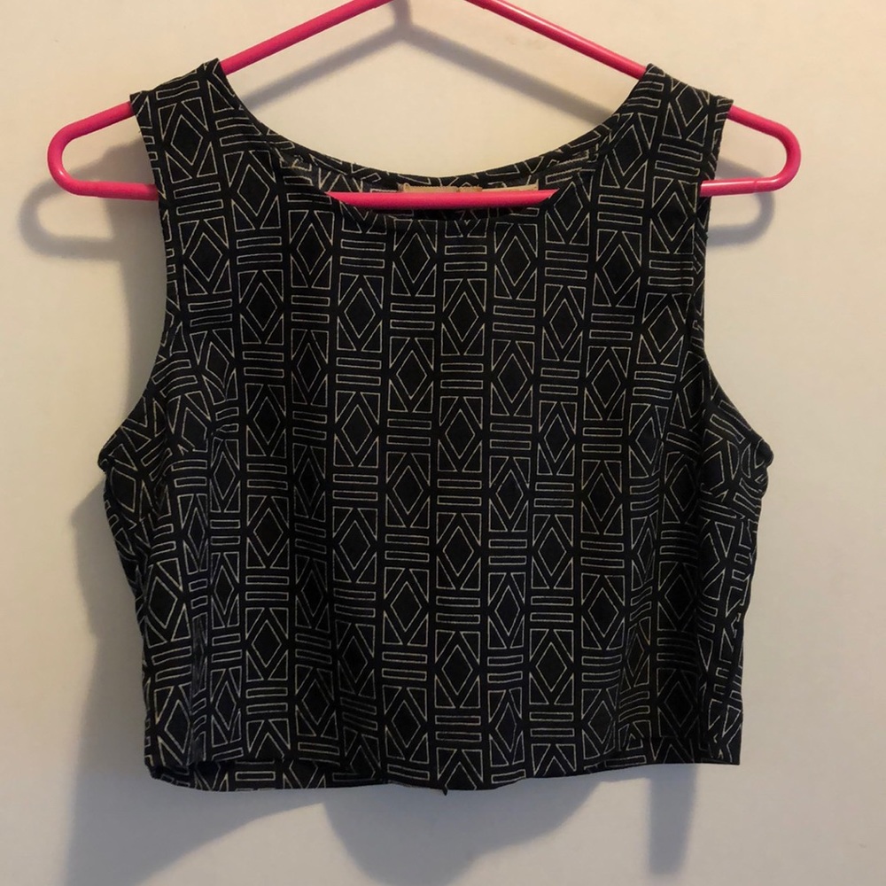 Blu Pepper Geometric Crop Top